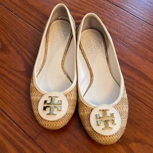 Tory Burch Reva Raffia Straw Ballet Flat size 36/6